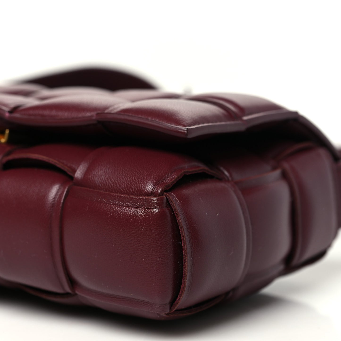 Nappa Maxi Intrecciato Small Padded Cassette Crossbody Bag Barolo