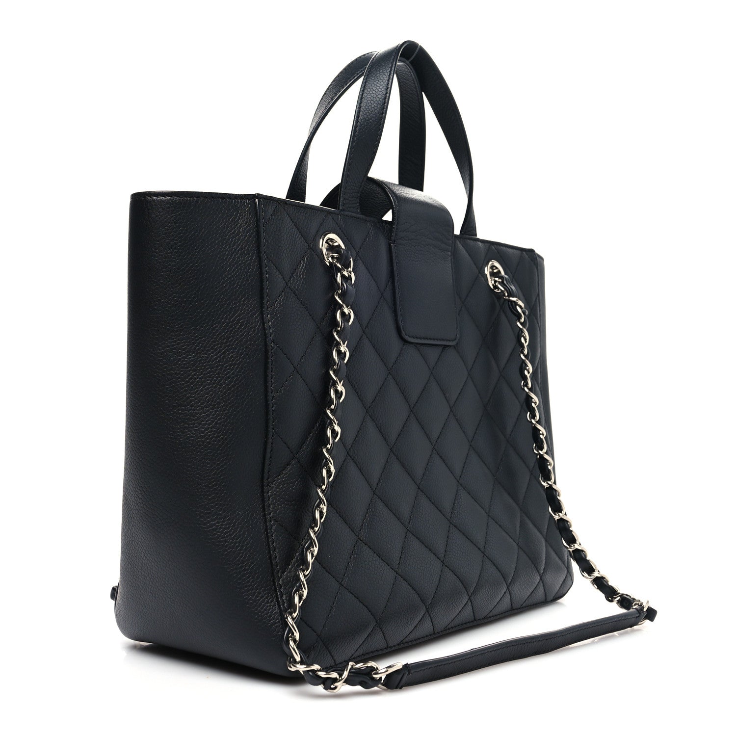 Chanel Caviar Quilted Small CC Box Shopping Tote Black 3 of 15