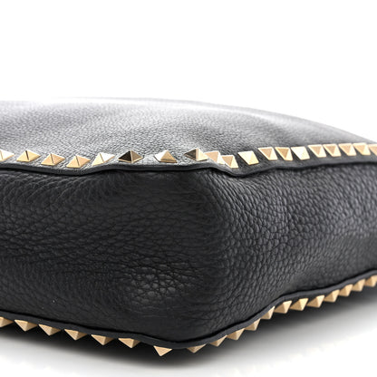 Valentino Garavani Pebbled Calfskin Small Rockstud Flip-Lock Messenger Bag Black 10 of 13