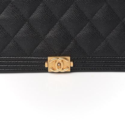 Chanel Caviar Quilted Boy Wallet On Chain WOC Black 13 of 14