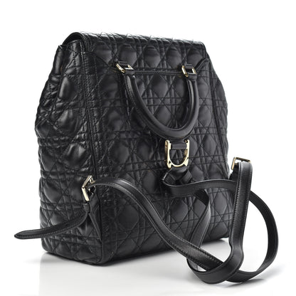 Christian Dior Lambskin Cannage Small Lucky Badge Stardust Backpack Black 2 of 8