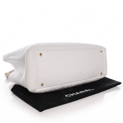 Chanel Caviar Quilted XL Grand Shopping Tote GST White 4 of 8