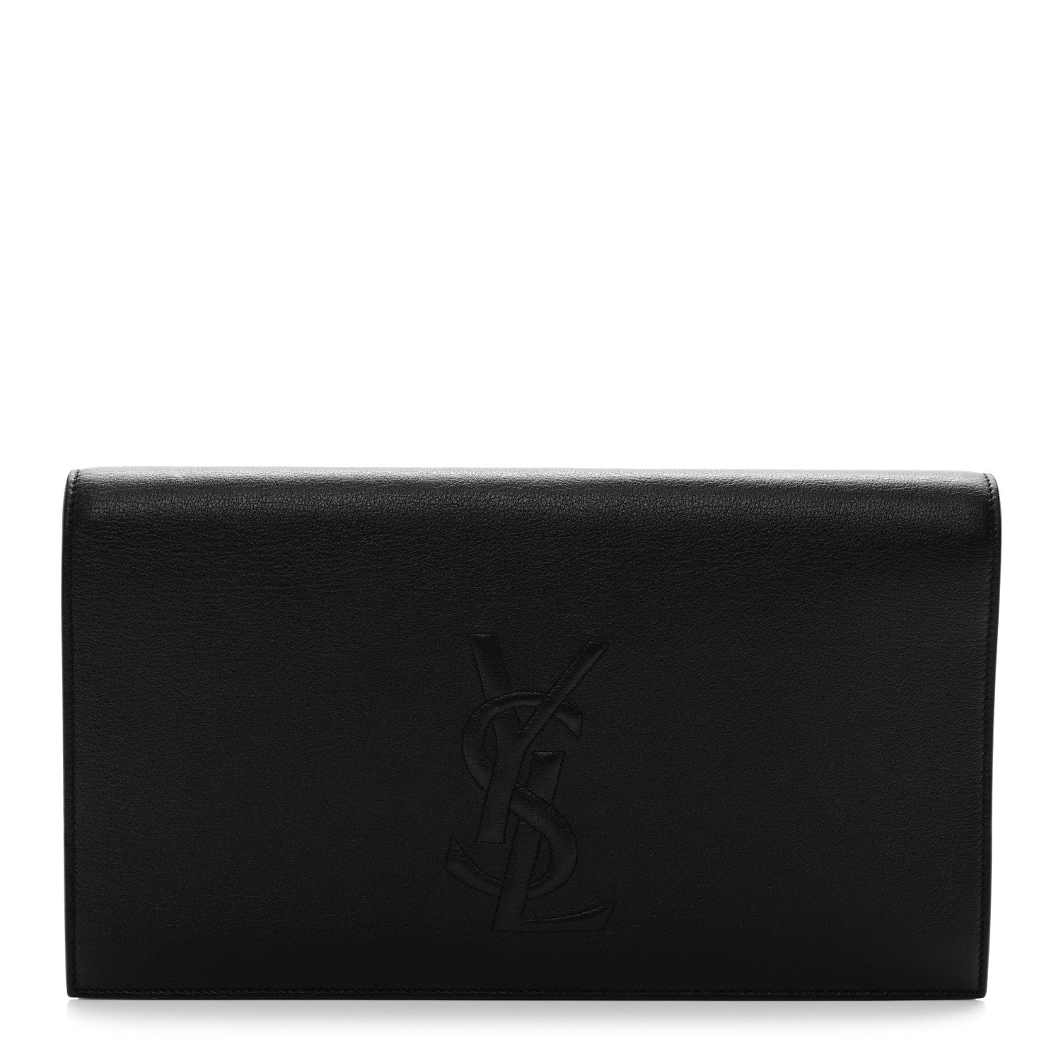 Saint Laurent Calfskin Monogram Large Belle De Jour Clutch Black 1 of 7