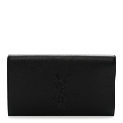 Saint Laurent Calfskin Monogram Large Belle De Jour Clutch Black 1 of 7