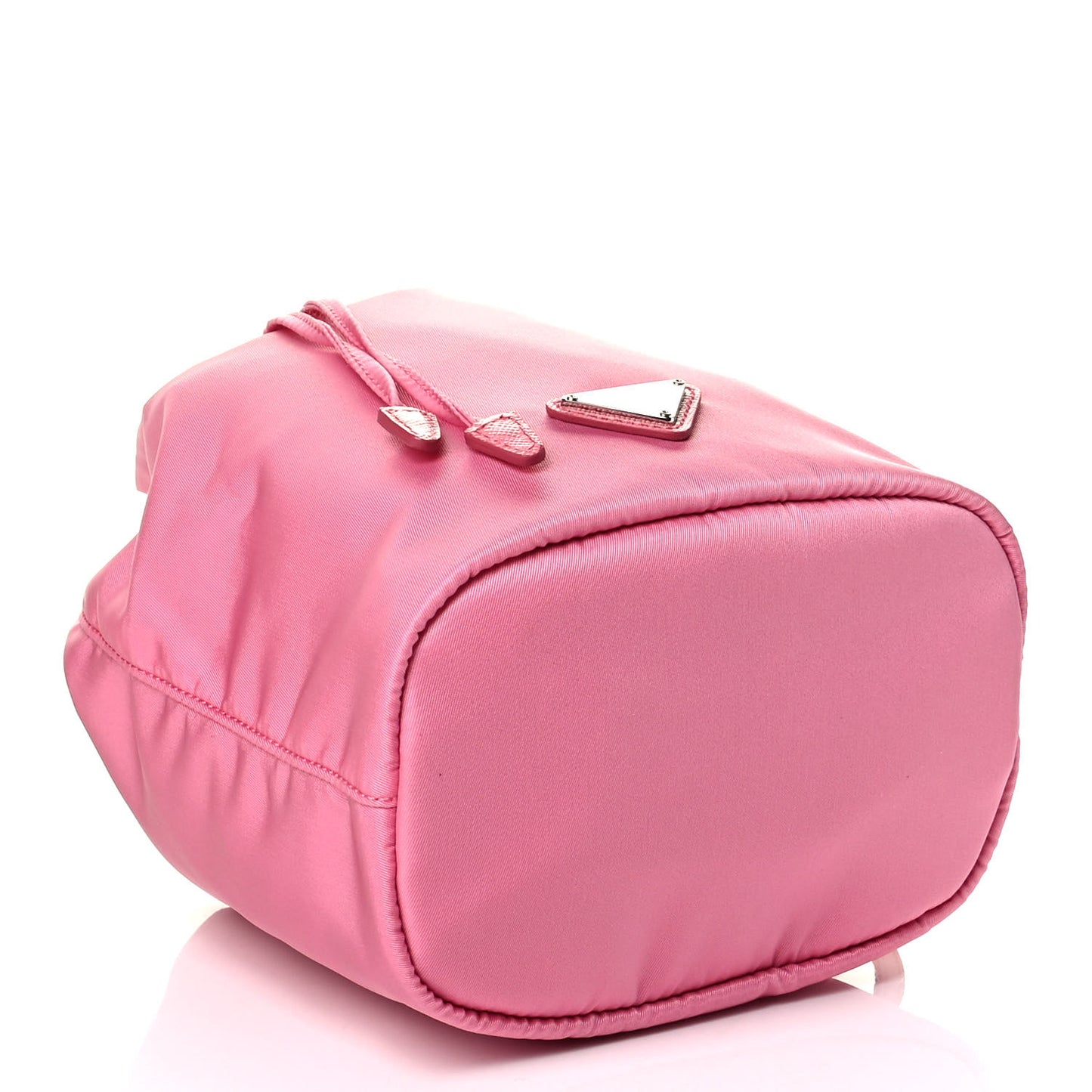Saffiano Tessuto Nylon Vela Bucket Wristlet Begonia