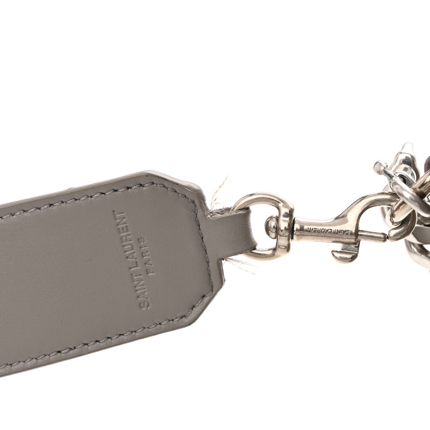 Saint Laurent Calfskin Y Quilted Monogram Loulou Shoulder Bag Pearl Grey 12 of 13