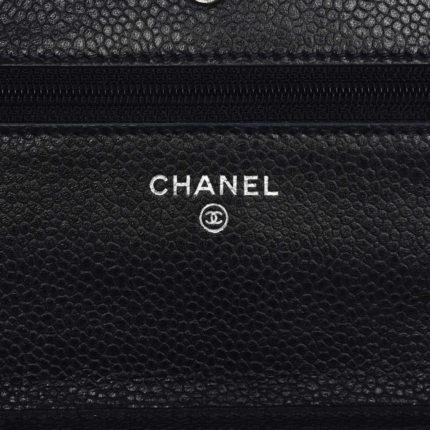 Chanel Caviar Quilted Wallet On Chain WOC Navy Blue 6 of 10