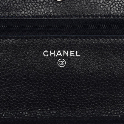 Chanel Caviar Quilted Wallet On Chain WOC Navy Blue 6 of 10
