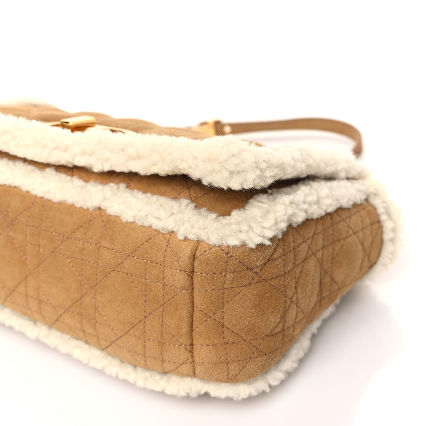 Shearling Cannage Large Caro Bag Camel