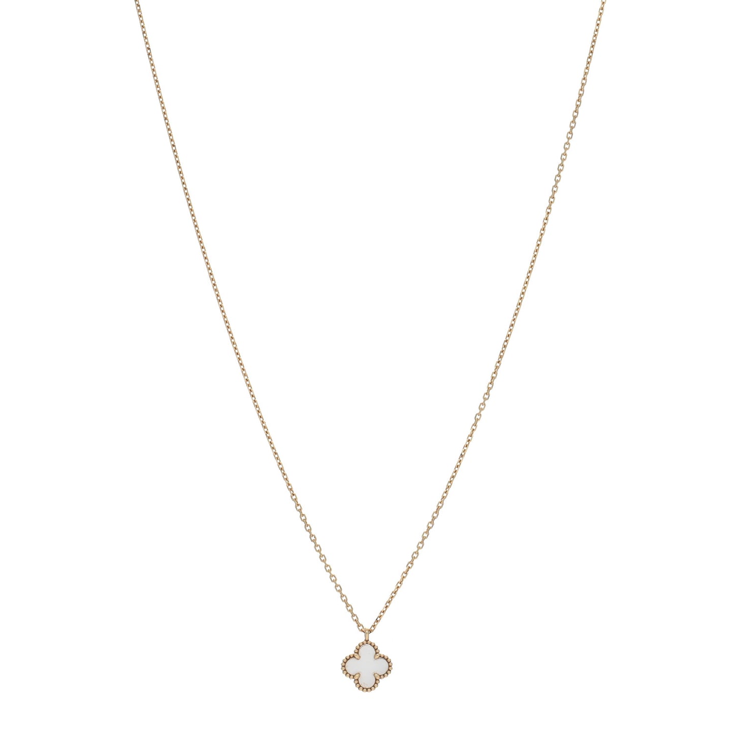 18K Yellow Gold Mother of Pearl Sweet Alhambra Pendant Necklace