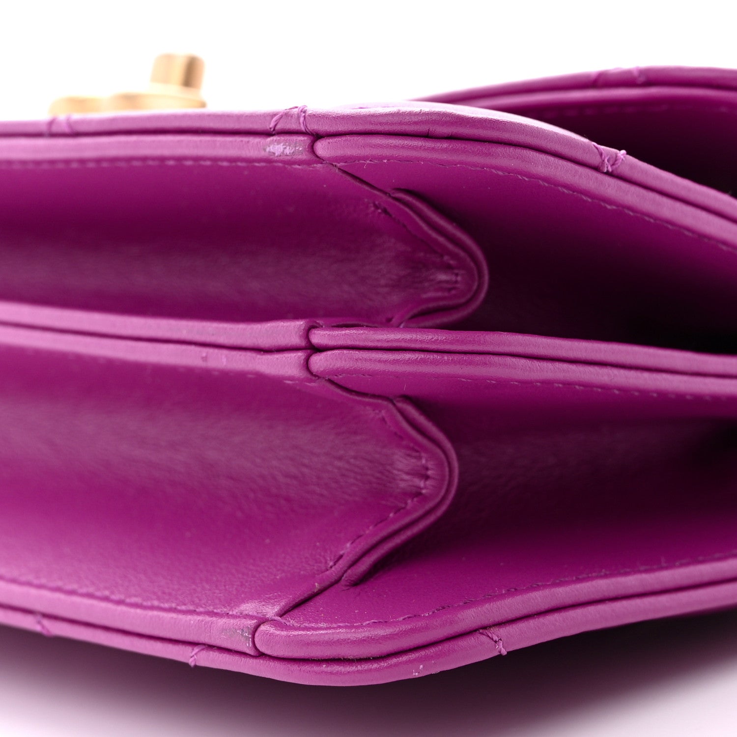 Chanel Calfskin Quilted Mini Dual Handle Chain Flap Bag Purple 10 of 14
