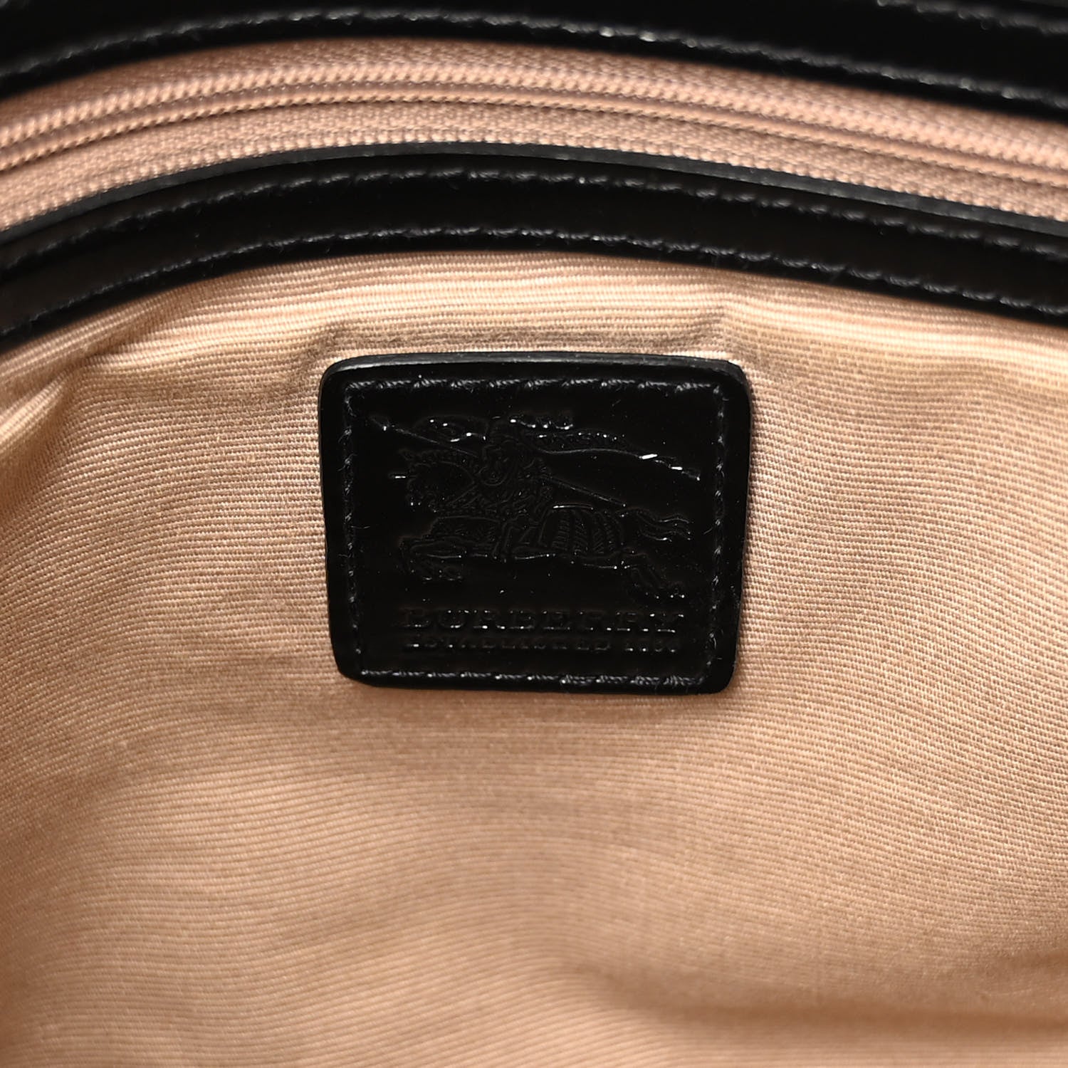 Burberry Patent Trim Nova Check Shopper Tote Black 6 of 11