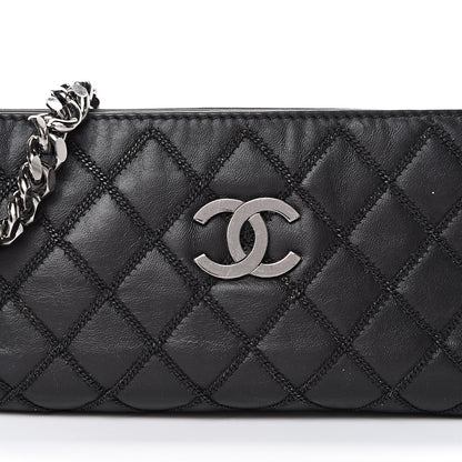 Chanel Lambskin Double Stitched Shoulder Bag Black 7 of 14