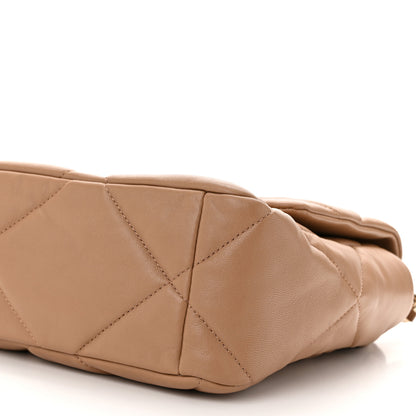 Chanel Lambskin Quilted Large Chanel 19 Flap Dark Beige 10 of 10