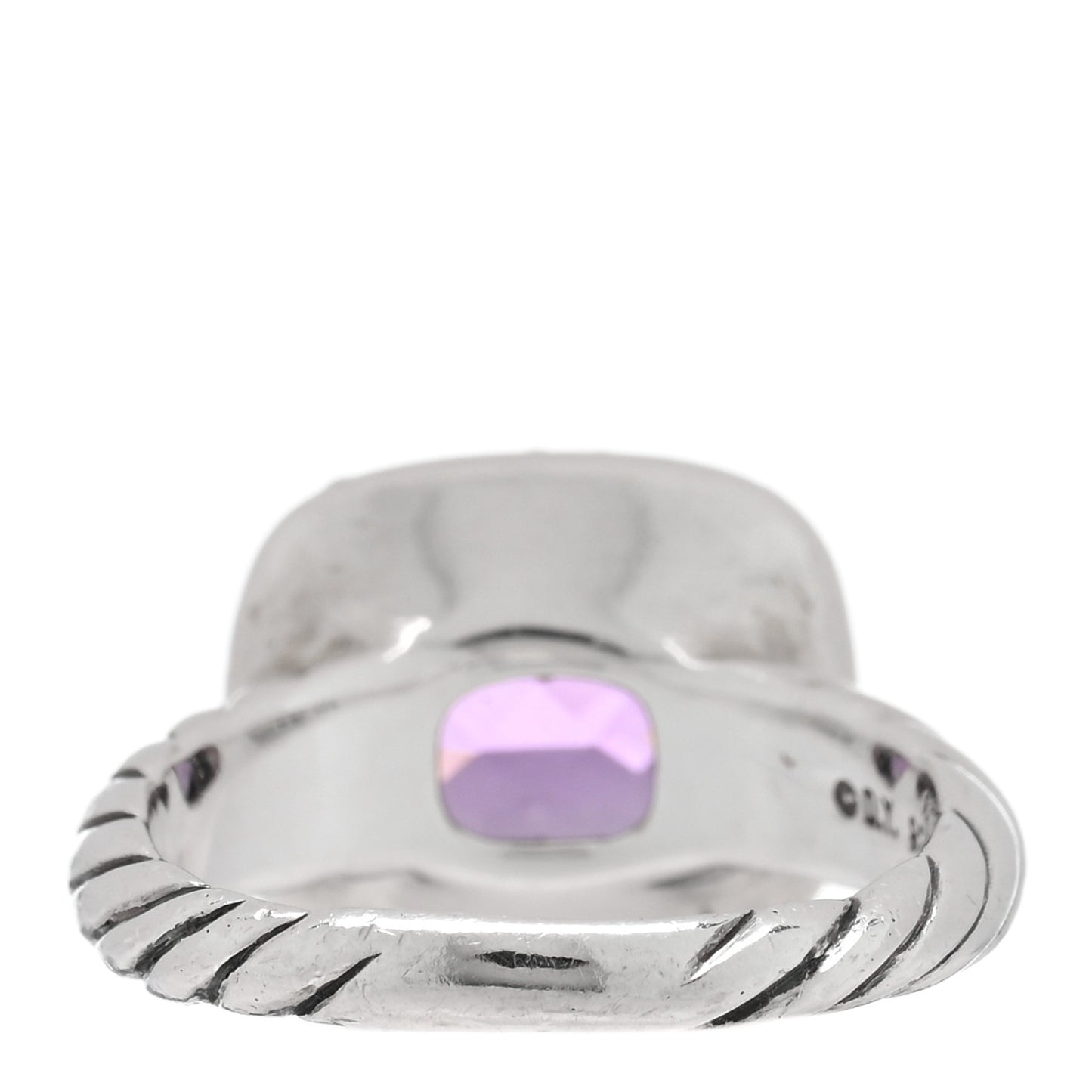 Sterling Silver Diamond Amethyst 10mm Noblesse Ring 49 5