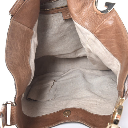 Gucci Grained Calfskin Medium Charlotte Hobo Light Brown 5 of 8