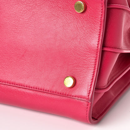Saint Laurent Calfskin Small Sac De Jour Lipstick Fuchsia 19 of 19