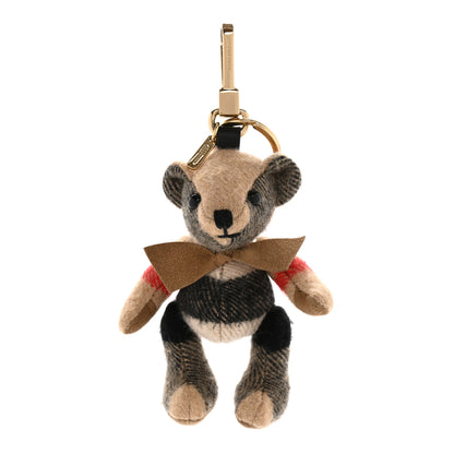 Burberry Cashmere Vintage Check Thomas Bear Bag Charm Antique Yellow 1 of 5