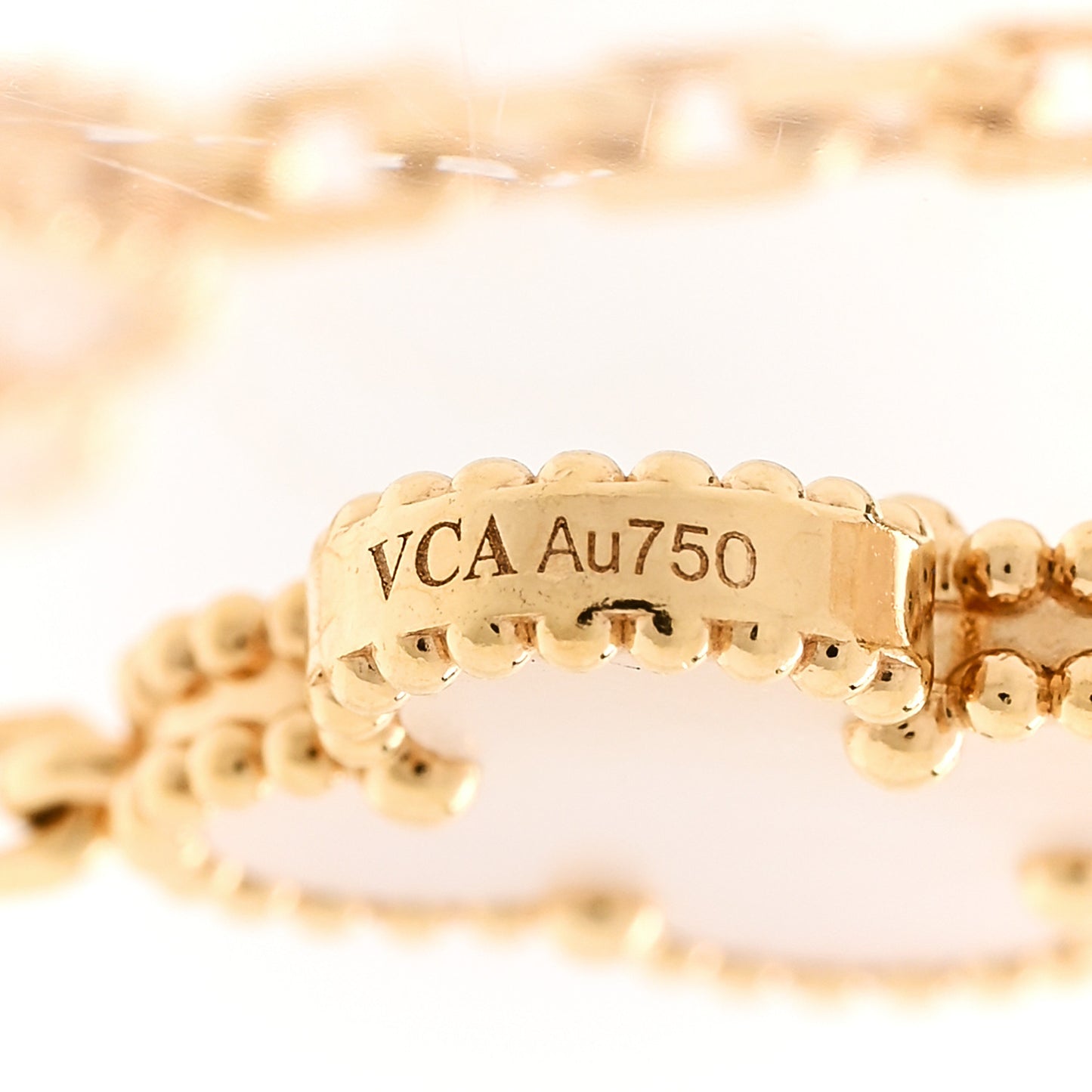 18K Yellow Gold Mother of Pearl 10 Motifs Vintage Alhambra Necklace