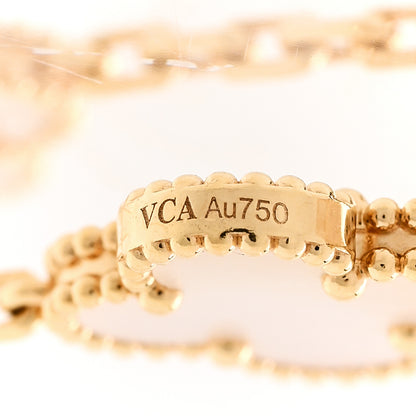 Van Cleef & Arpels 18K Yellow Gold Mother of Pearl 10 Motifs Vintage Alhambra Necklace 5 of 6