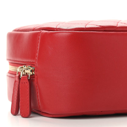 Chanel Caviar Quilted Medium Curvy Pouch Cosmetic Case Red 6 of 8