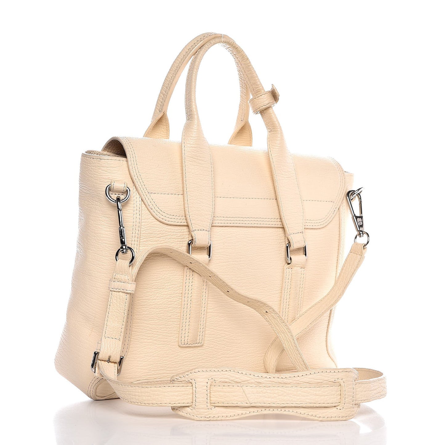 3.1 Textured Calfskin Medium Pashli Satchel Milk