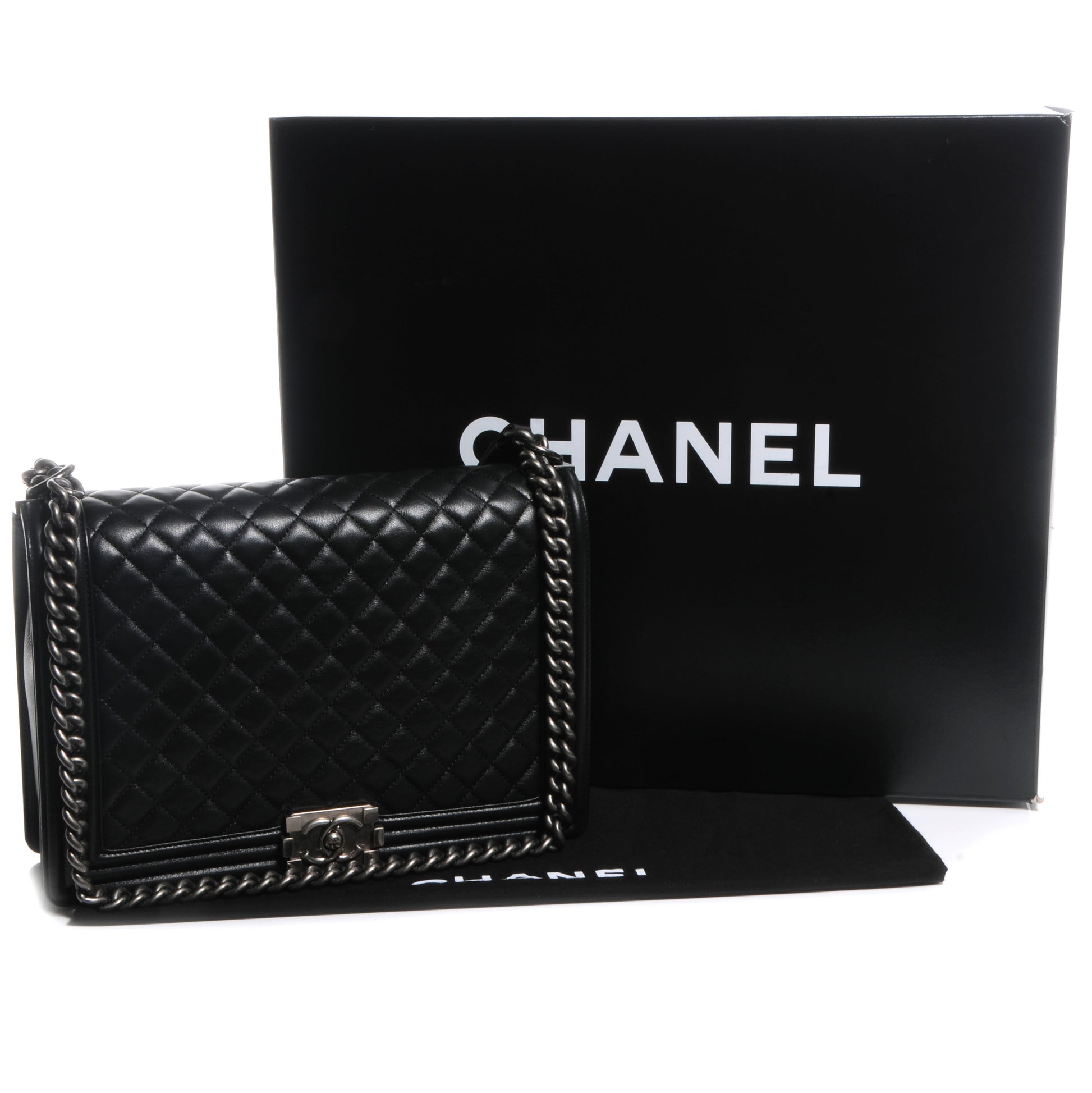 Chanel Calfskin Quilted Large Boy Flap Black 5 of 10