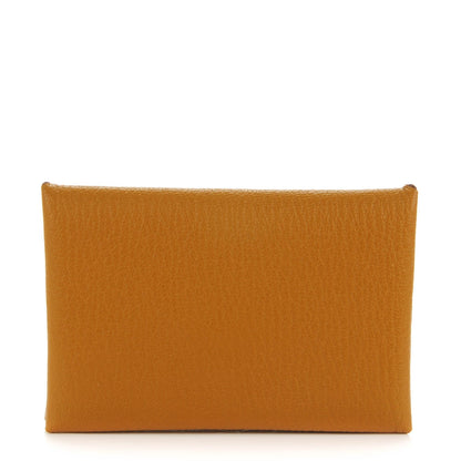 Hermes Chevre Mysore Calvi Card Case Moutarde 1 of 8