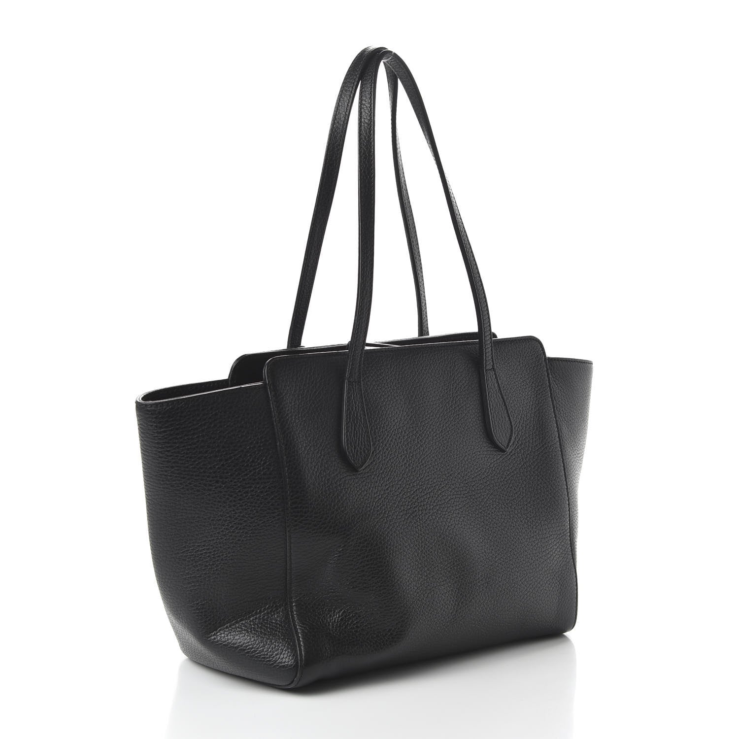 Gucci Pebbled Calfskin Small Swing Tote Black 3 of 9