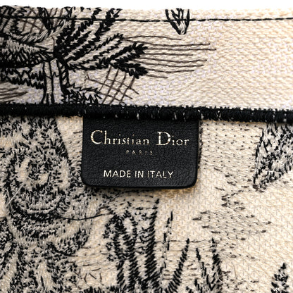 Christian Dior Canvas Embroidered Toile De Jouy Book Tote White Black 6 of 15