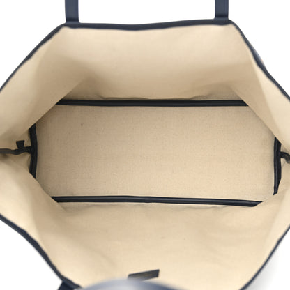 Moynat Grained Calfskin Canvas 1920 Oh! Tote Ruban MM Indigo Bronze 5 of 10