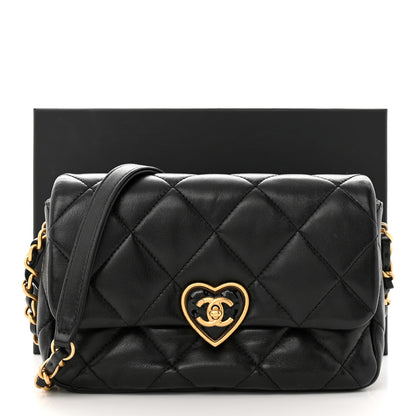 Chanel Lambskin Plexiglass Quilted Coco Love Flap Black 12 of 12