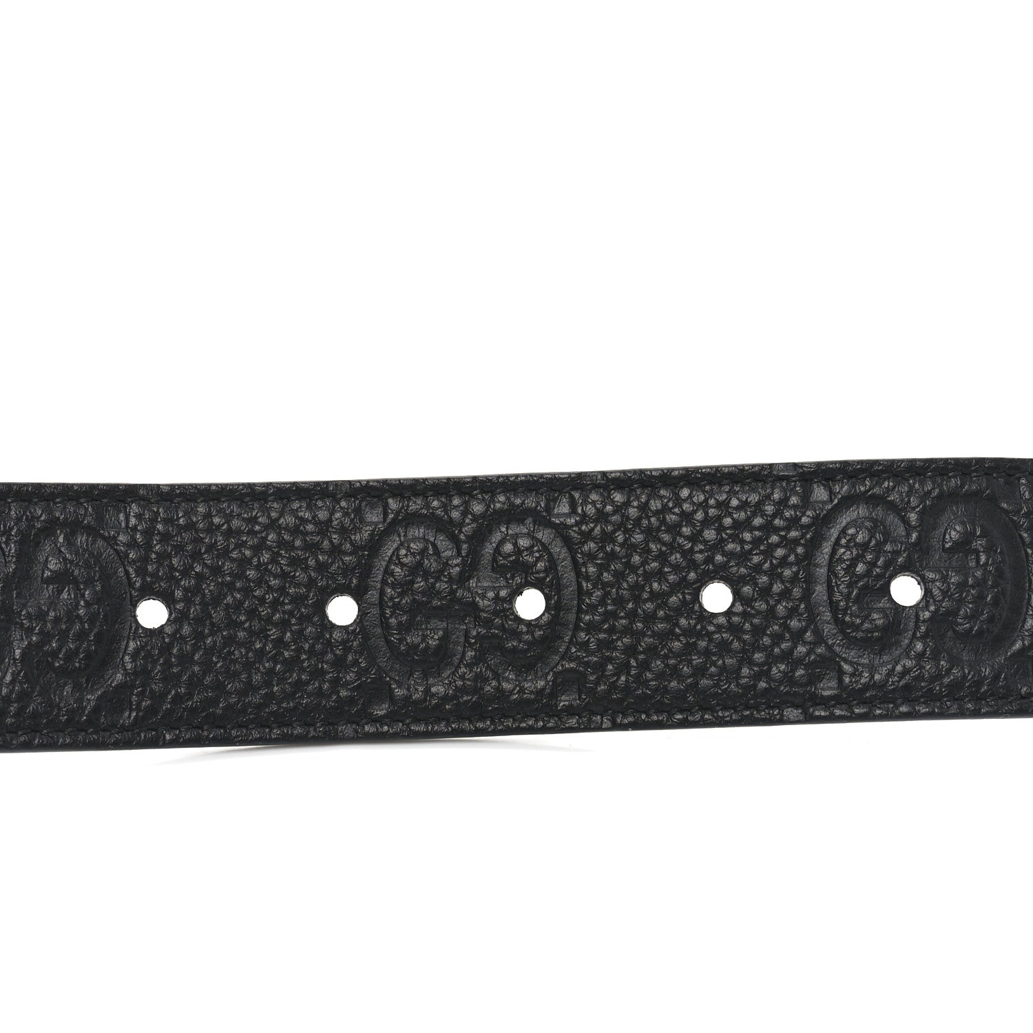 Gucci Piuma Calfskin Jumbo GG Embossed 35mm Belt 115 46 Black 3 of 5