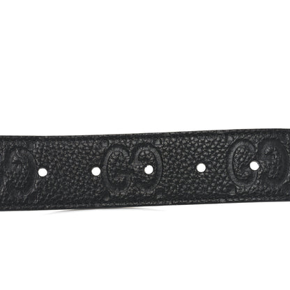 Gucci Piuma Calfskin Jumbo GG Embossed 35mm Belt 115 46 Black 3 of 5