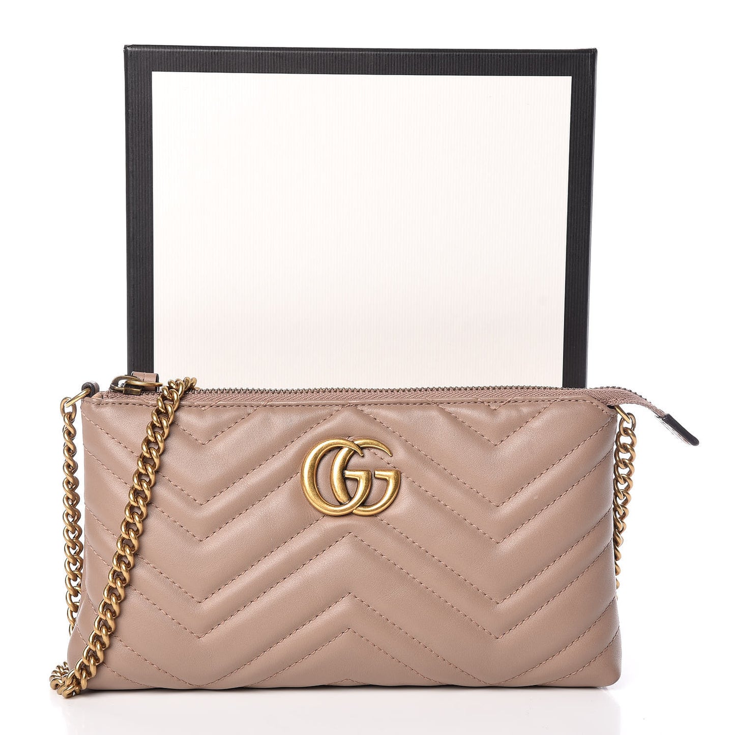 Calfskin Matelasse Mini GG Marmont Chain Bag Porcelain Rose