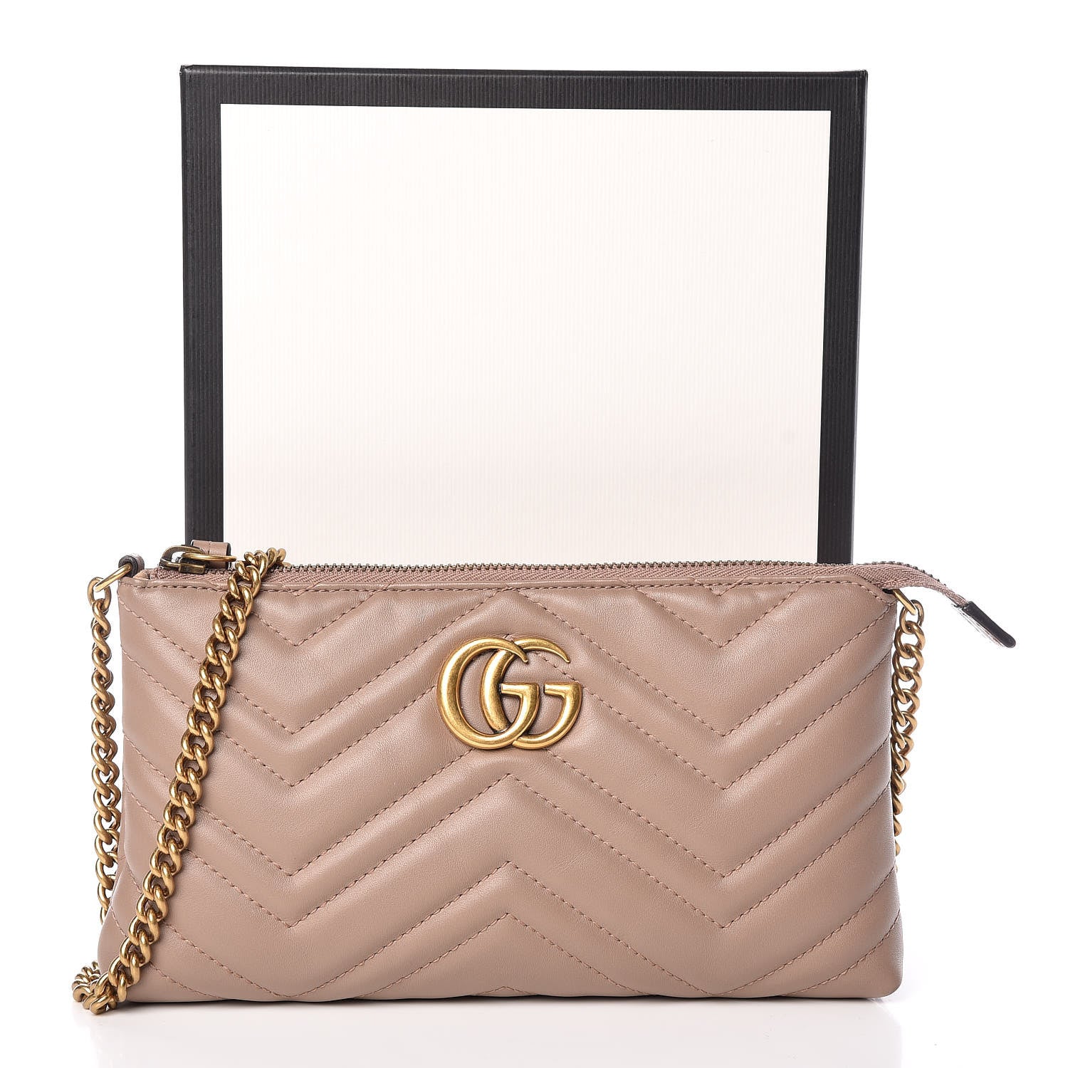 Gucci Calfskin Matelasse Mini GG Marmont Chain Bag Porcelain Rose 10 of 10