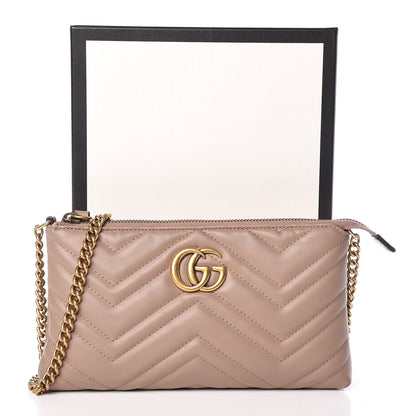 Gucci Calfskin Matelasse Mini GG Marmont Chain Bag Porcelain Rose 10 of 10