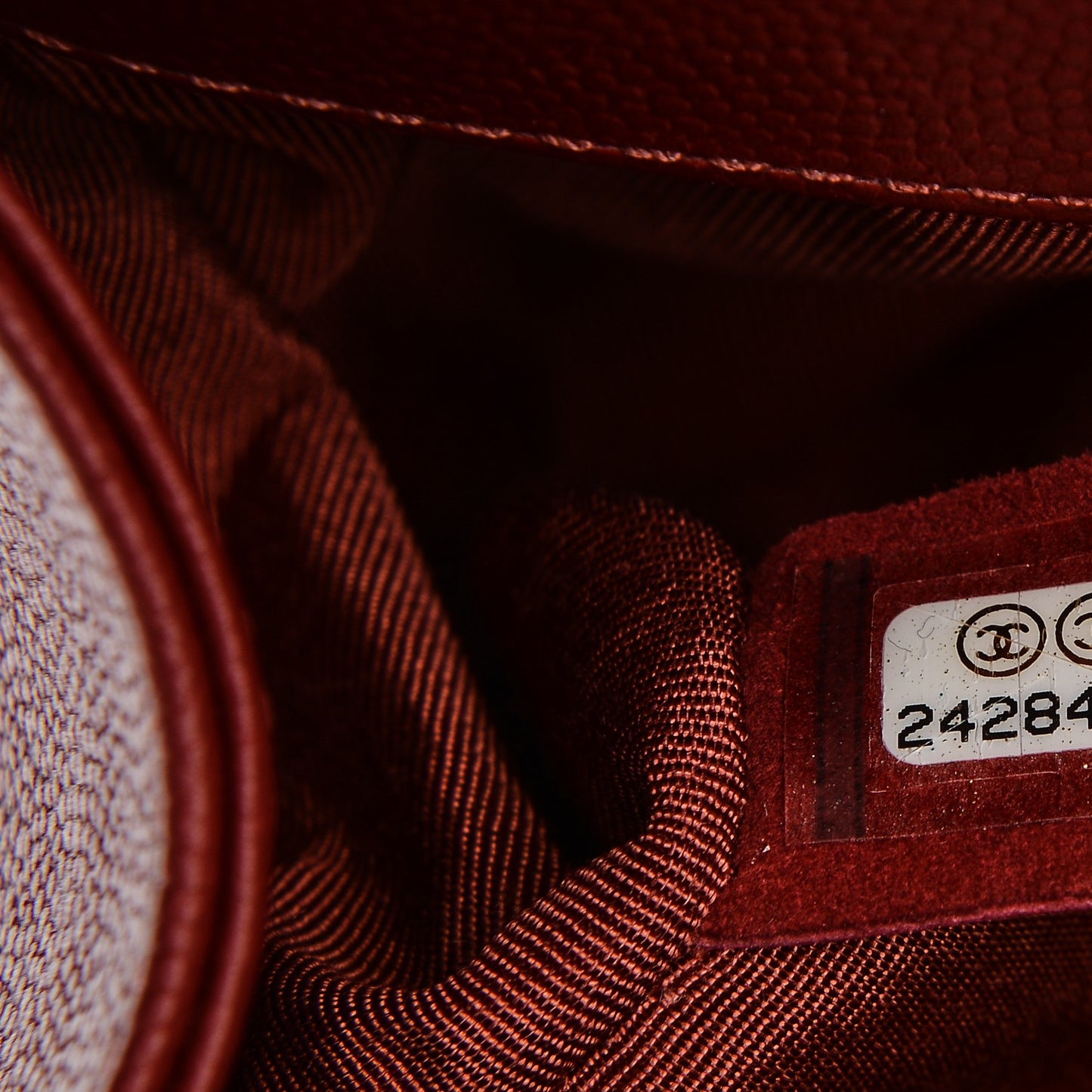 Caviar Medium Boy Flap Dark Red