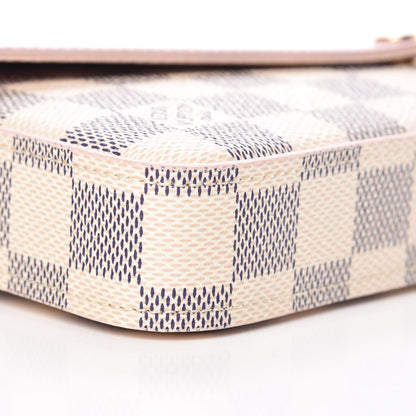 Louis Vuitton Damier Azur Calfskin Pochette Felicie Eau de Rose 6 of 12