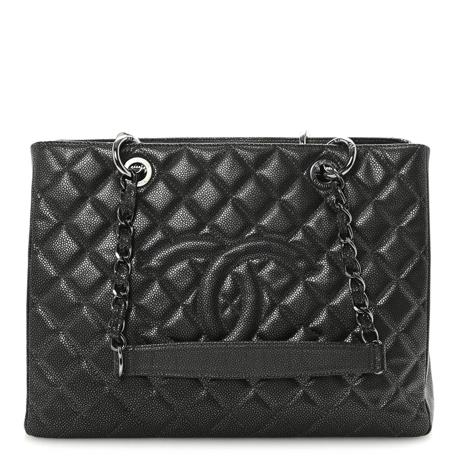 Chanel Caviar Quilted Grand Shopping Tote GST Dark Silver 1 of 9