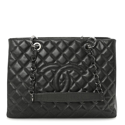 Chanel Caviar Quilted Grand Shopping Tote GST Dark Silver 1 of 9