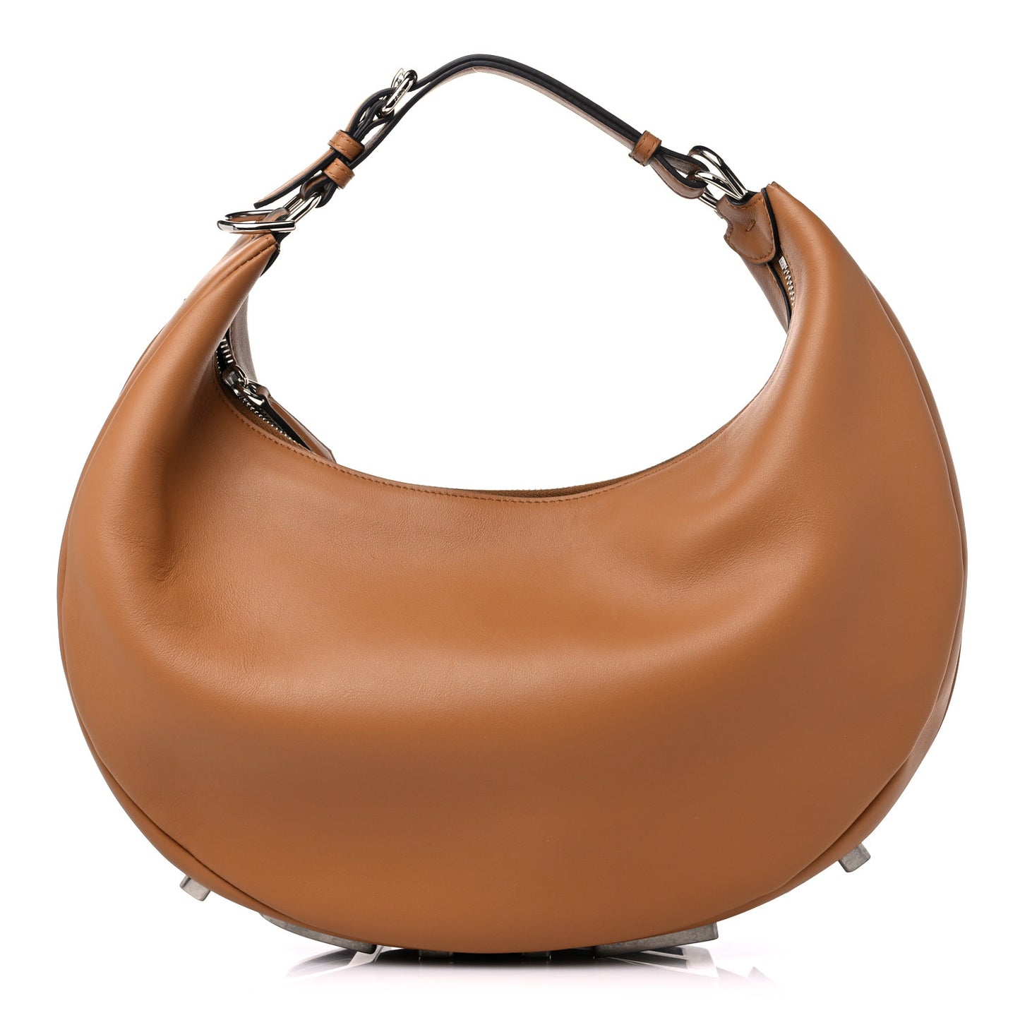 Vitello Grace Matte Medium Fendigraphy Hobo Bag Caramello