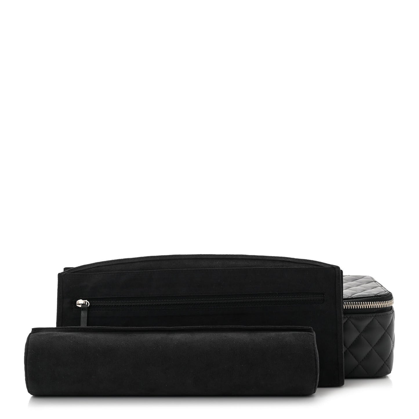 Lambskin Quilted Large Jewelry Case Black