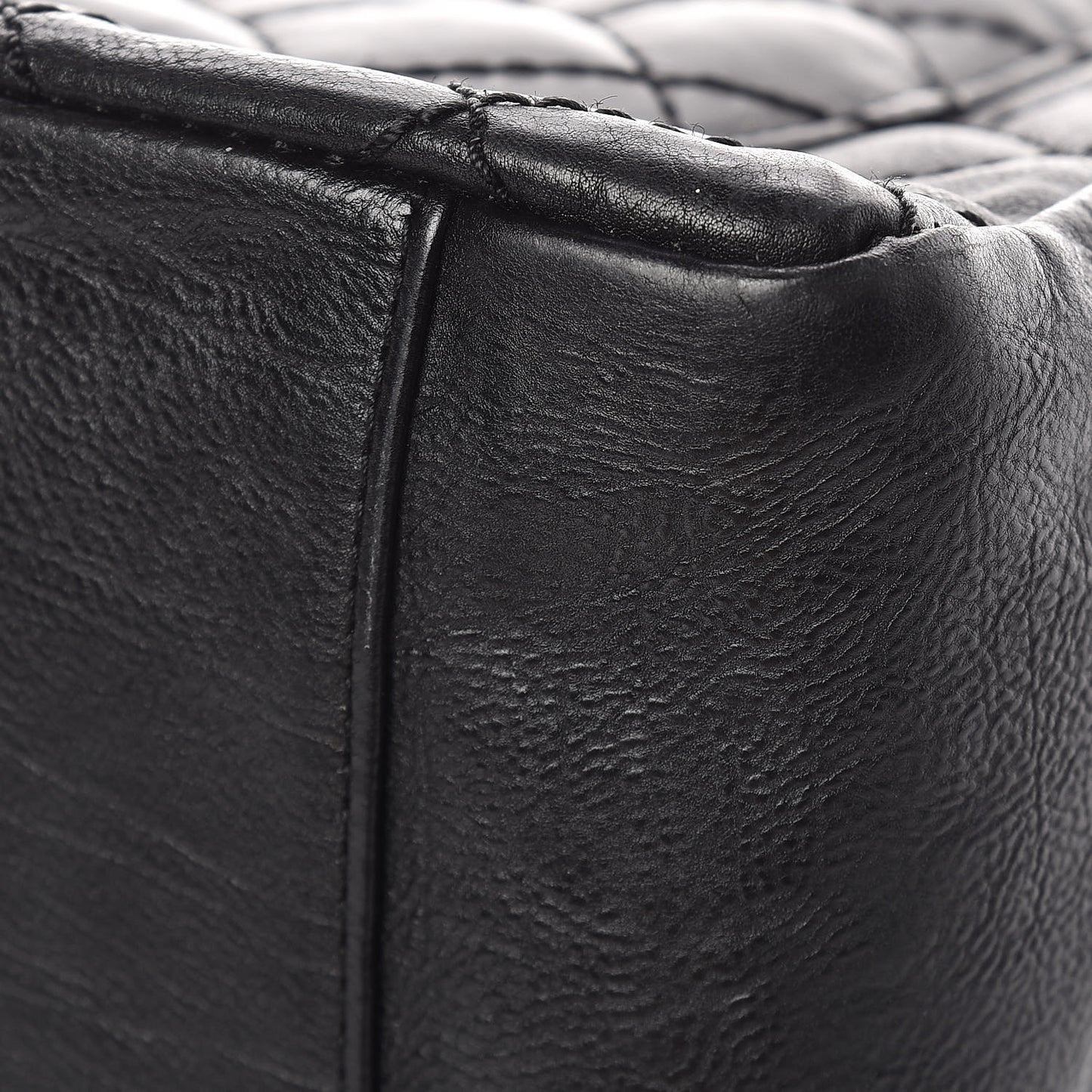 Calfskin Quilted Grand Shopping Tote GST Black