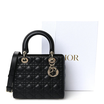 Christian Dior Lambskin Cannage Medium Lady Dior Black 11 of 11
