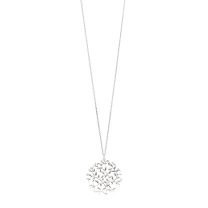 Tiffany Sterling Silver Paloma Picasso Olive Leaf Medallion Pendant Necklace 1 of 5