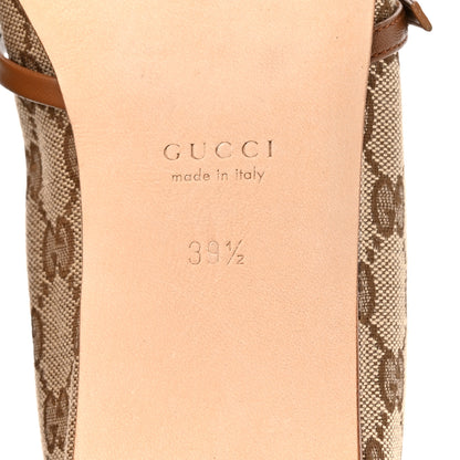 Gucci GG Monogram Horsebit Bow Ballet Flats 39.5 Beige Ebony Sundial 7 of 10