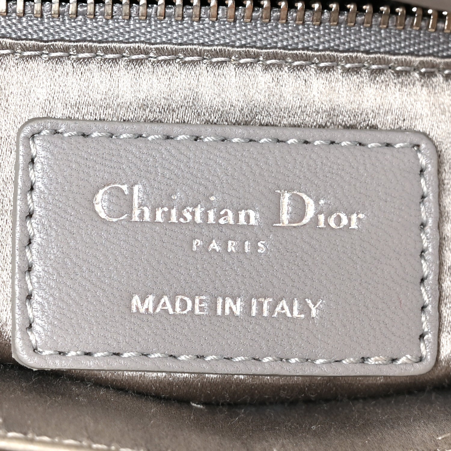 Christian Dior Satin Crystal Cannage Mini Lady Dior Gray 6 of 11