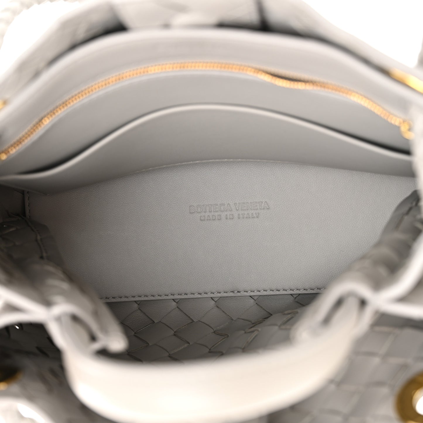 Nappa Intrecciato Small Andiamo Shoulder Bag Sterling