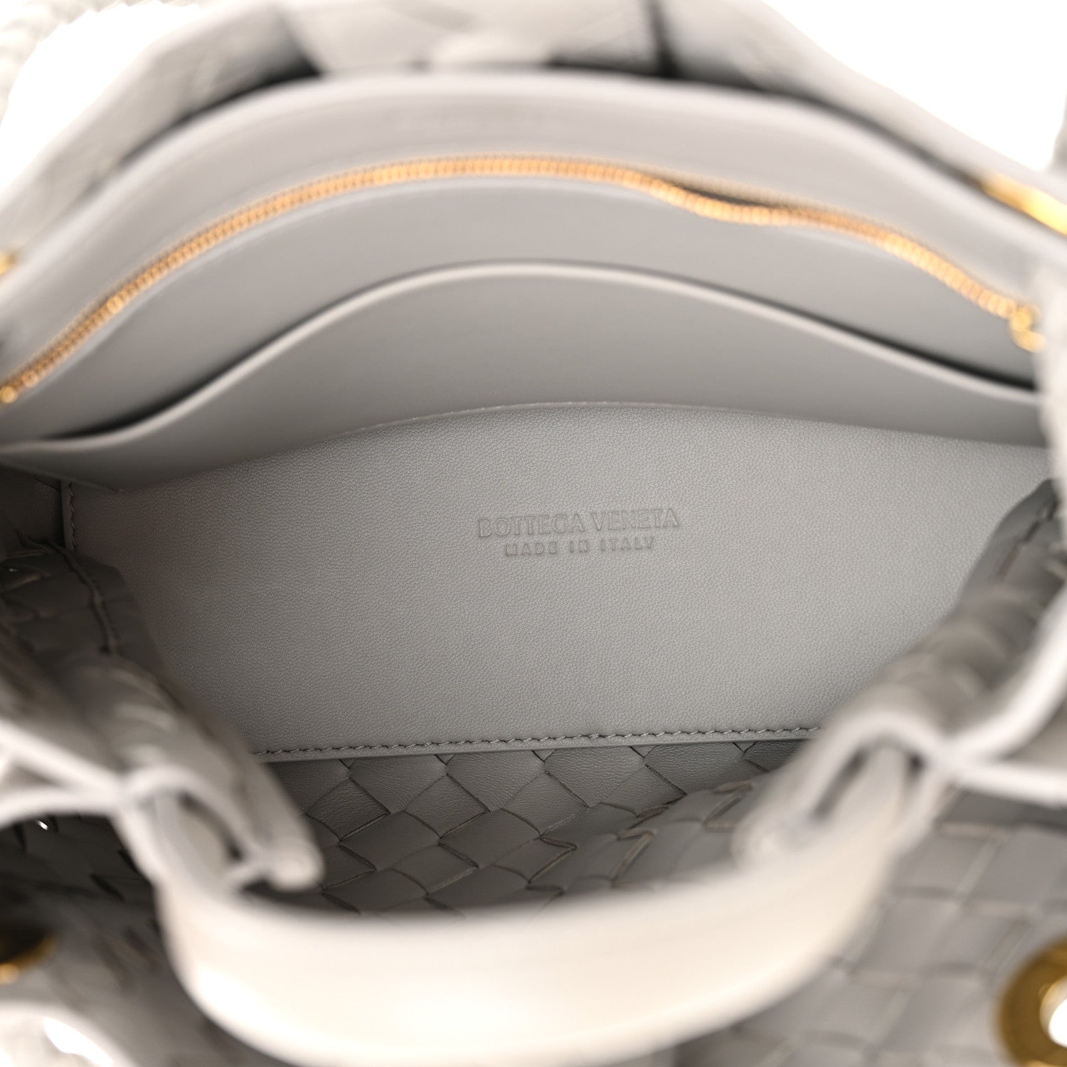Bottega Veneta Nappa Intrecciato Small Andiamo Shoulder Bag Sterling 5 of 9